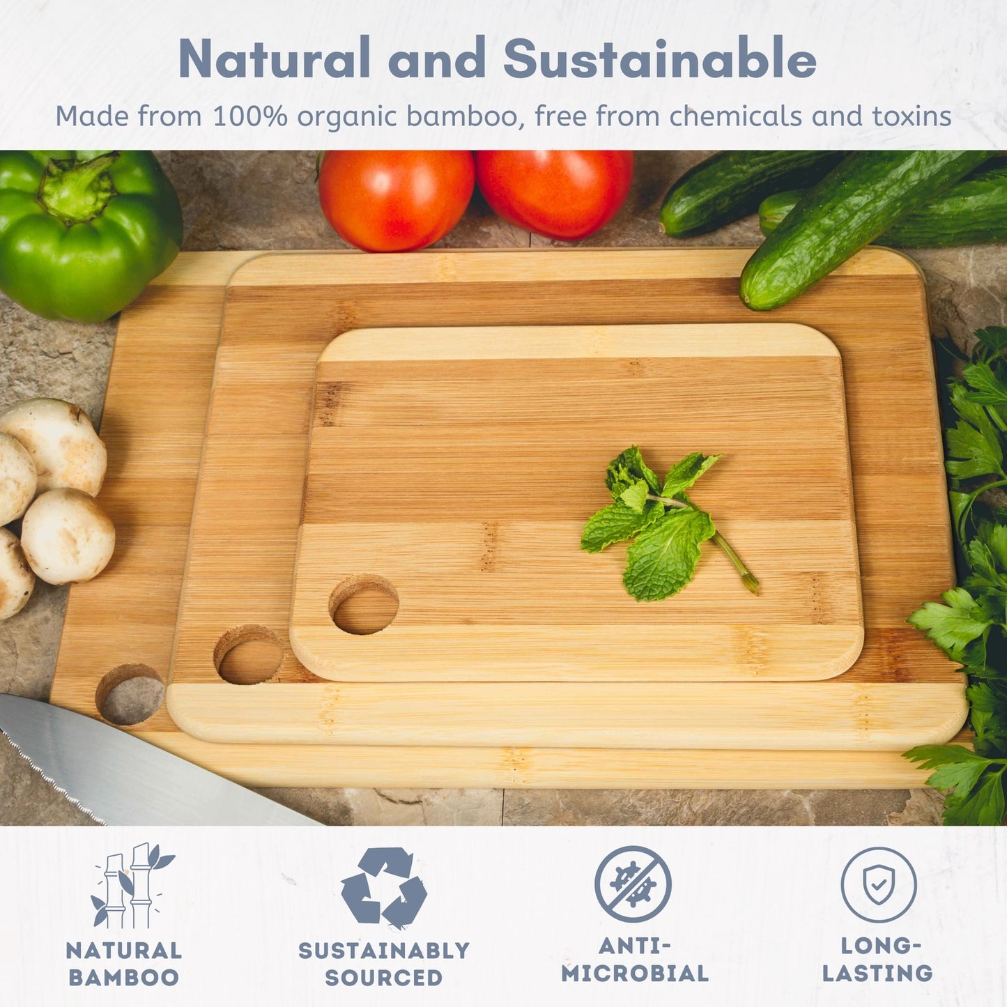 3-Piece Bamboo Cutting Boards